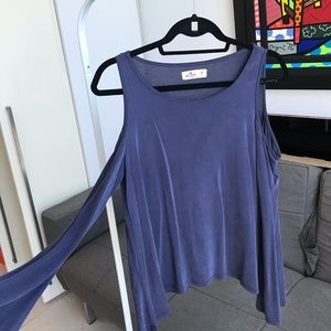 Hollister Blue Top with no shoulders!